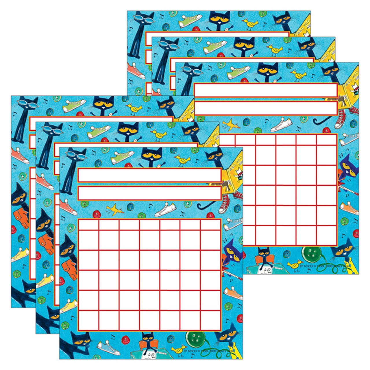 Pete the Cat® Incentive Charts, 5-1/4" x 6", 36 Per Pack, 6 Packs